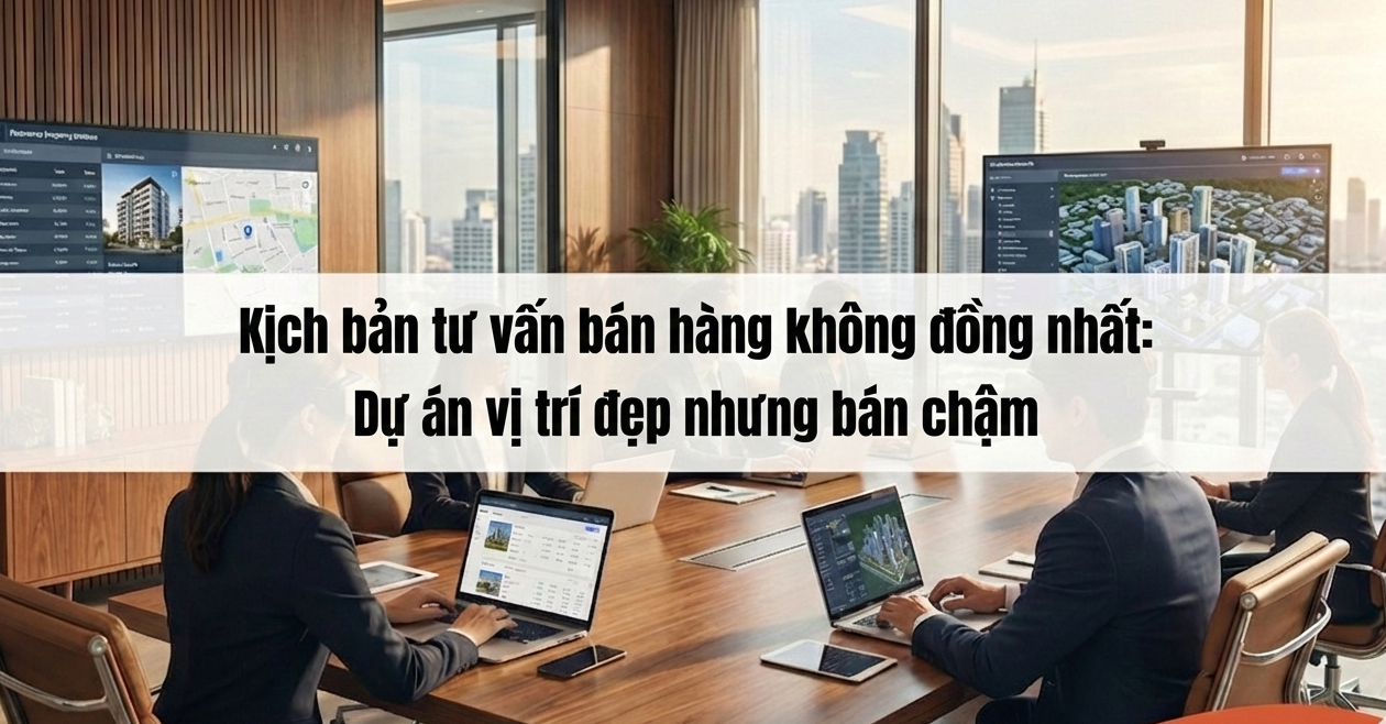 Kịch bản tư vấn bán hàng không đồng nhất: Dự án vị trí đẹp nhưng bán chậm