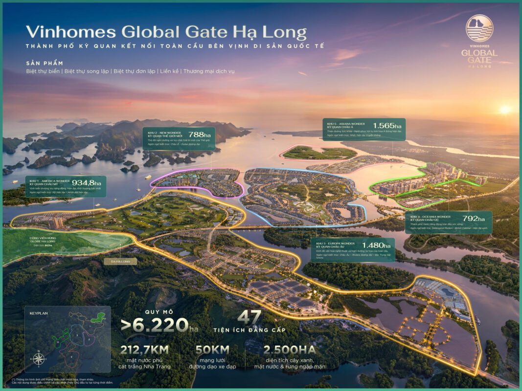 Phối cảnh phân khu và tiện ích cảnh quan Vinhomes Global Gate Hạ Long