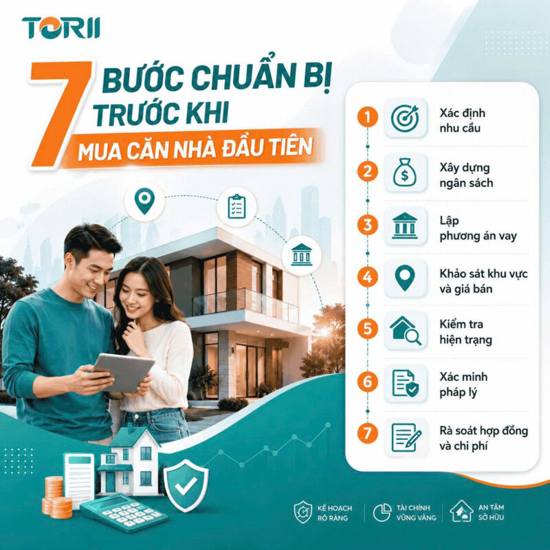 7 BƯỚC CHUẨN BỊ TRƯỚC KHI MUA CĂN NHÀ ĐẦU TIÊN