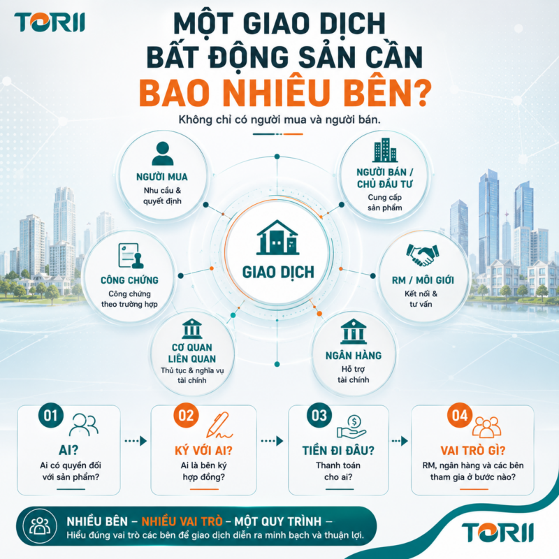 Một giao dịch bất động sản cần bao nhiêu bên cùng tham gia?